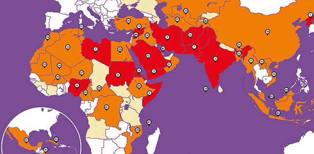 Index mondial de persecution des chretiens 2024 carte