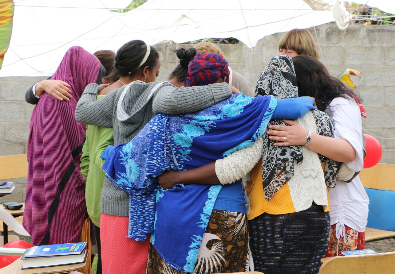 Prayer at trauma counseling conference for women in ethiopia.  2 