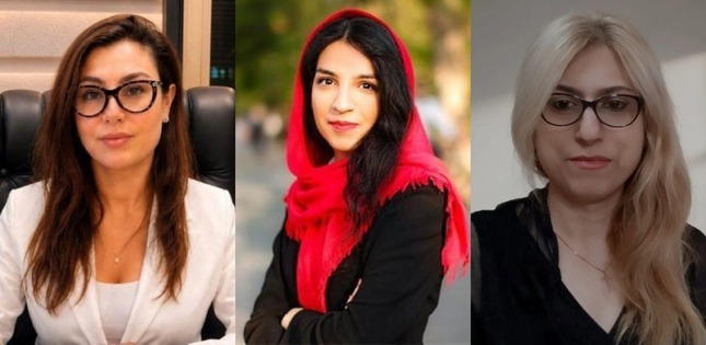 Portraits de trois femmes présentés côte à côte.